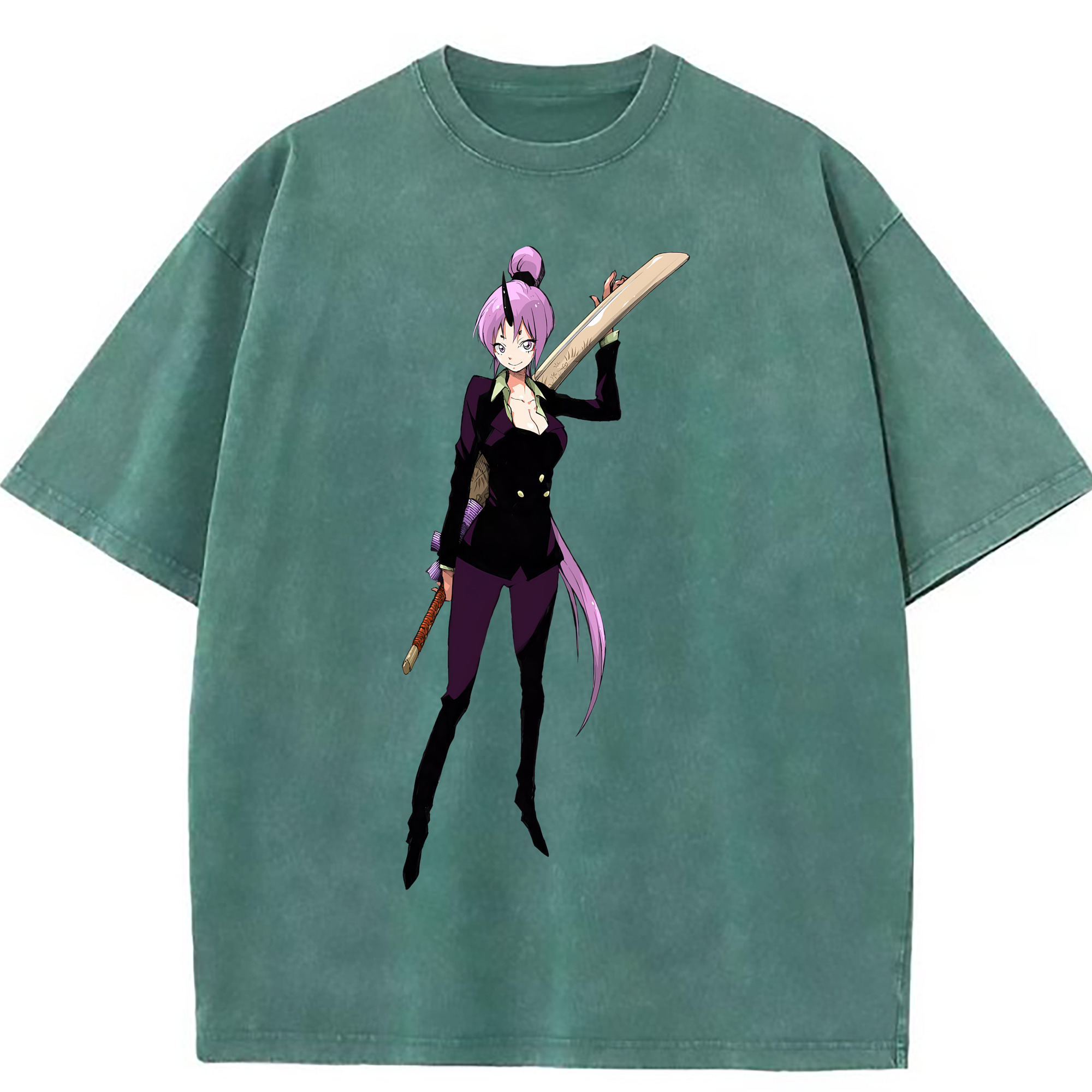 （画像用） 転スラ Regarding Reincarnated to Slime 綿100% ヴィンテージ風 半袖Tシャツ（フロントプリント）